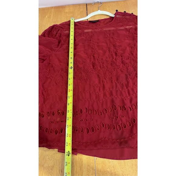 J CREW BURGUNDY LACE TOP W/ CAMI WOMENS SIZE XL - Picture 9 of 11